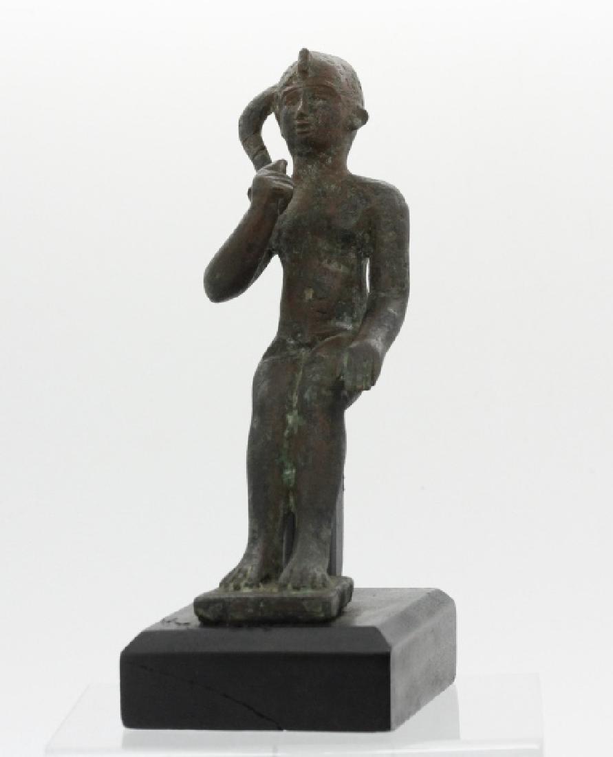 Late Period Egyptian Bronze Figure of Harpocrates (1 of 5)