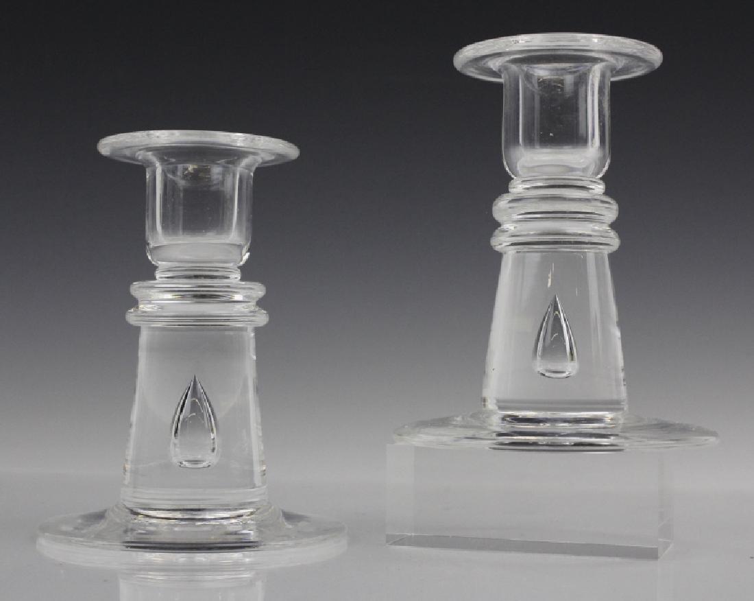 Pair Steuben Glass Controlled Bubble Candlesticks (1 of 6)
