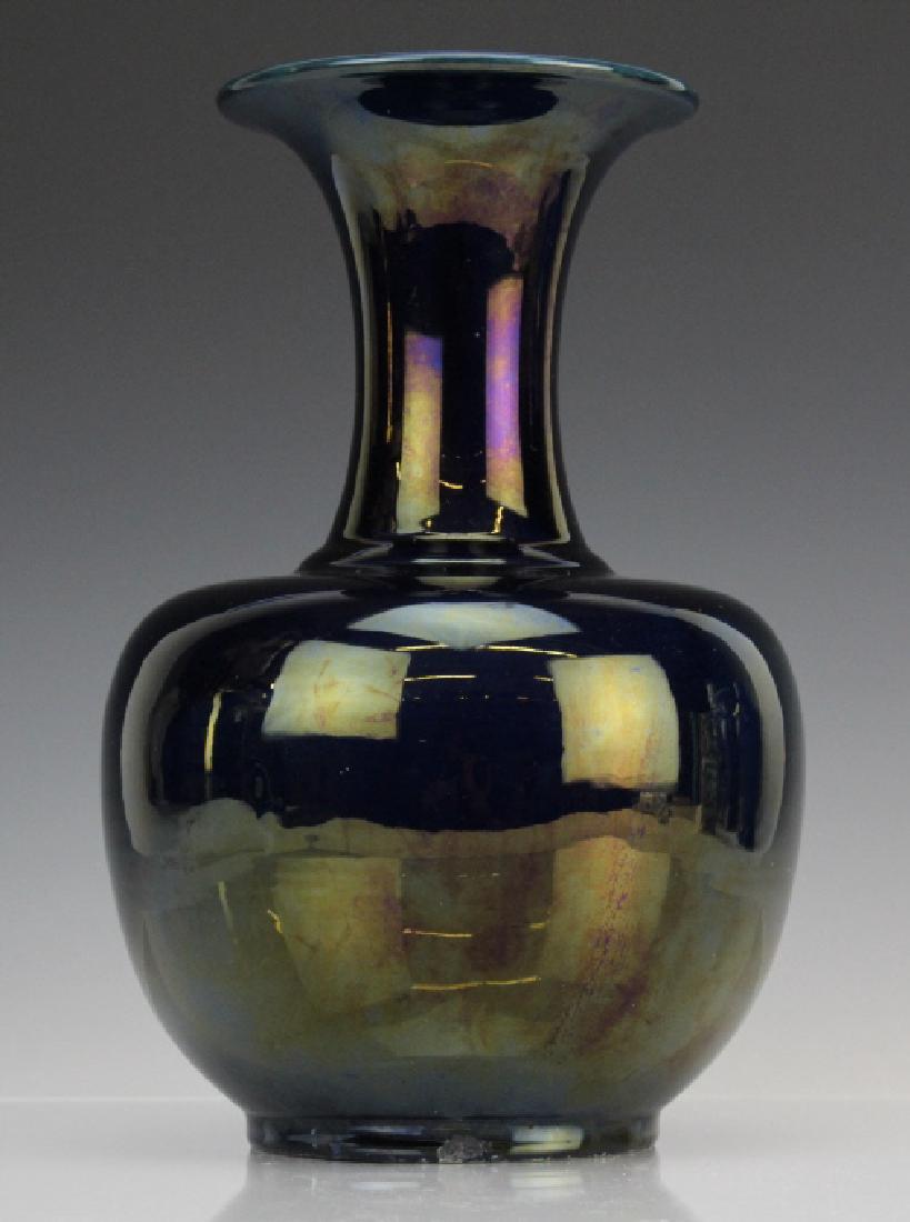Chinese Dark Mirror Blue Glaze Porcelain Vase (1 of 7)