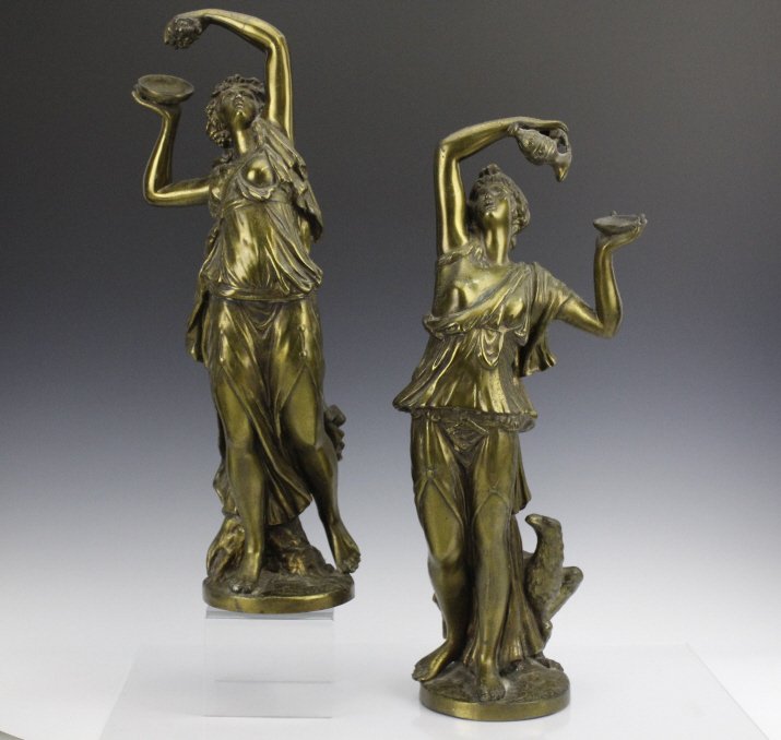 Pair Neoclassical Style Women Figural Sculptures (1 of 9)