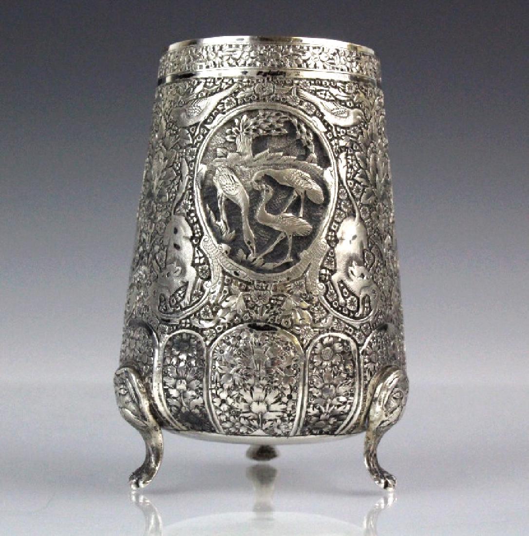 Antique Persian Ornate Animalistic Silver Vase (1 of 9)