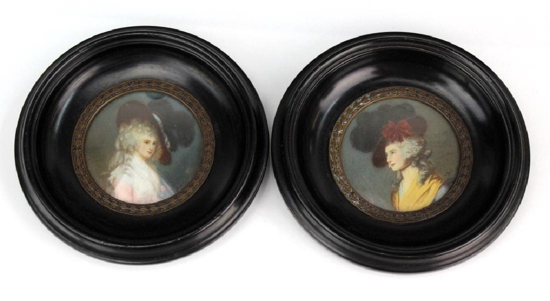 Pair English School Miniature Portrait Paintings (1 of 10)