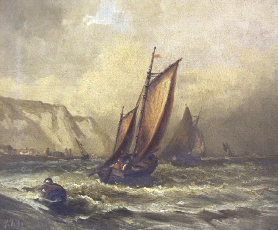 Mystery Antique Signed Seascape Oil Painting (1 of 6)