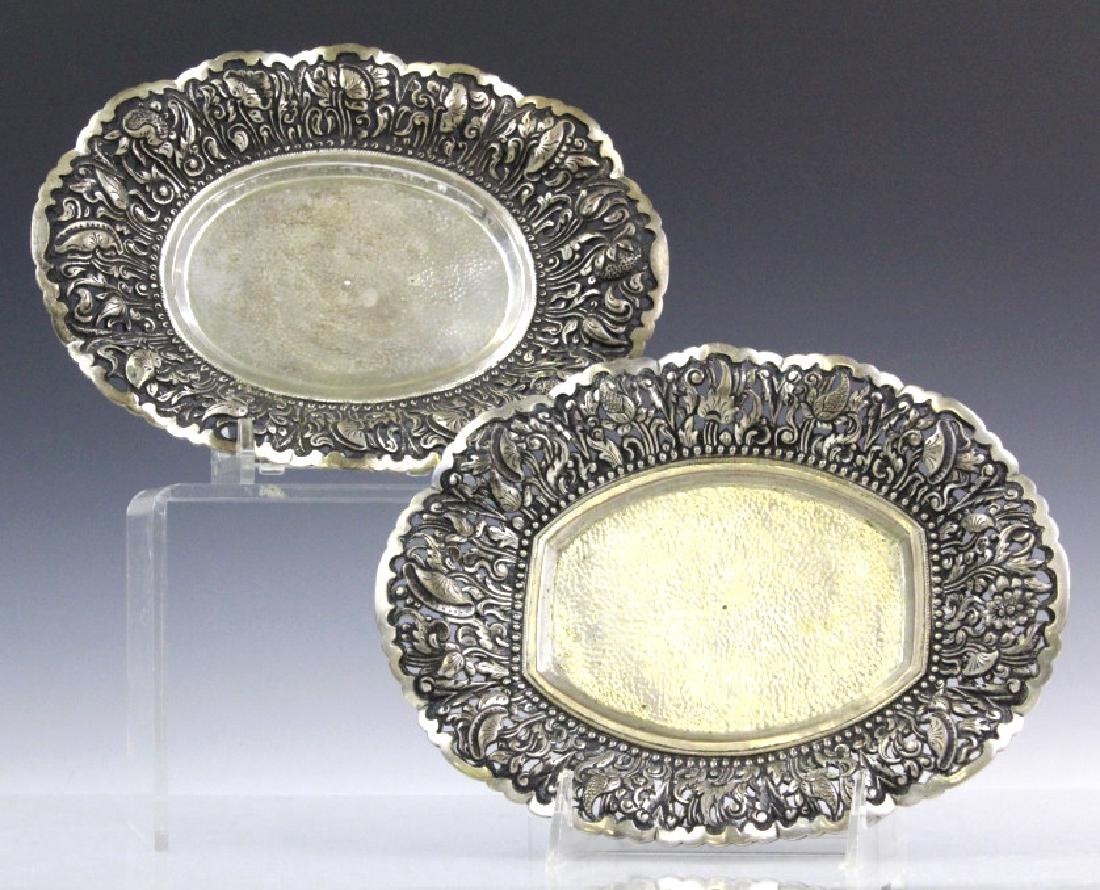 Pair European 800 Silver Art Nouveau Bowls (1 of 6)