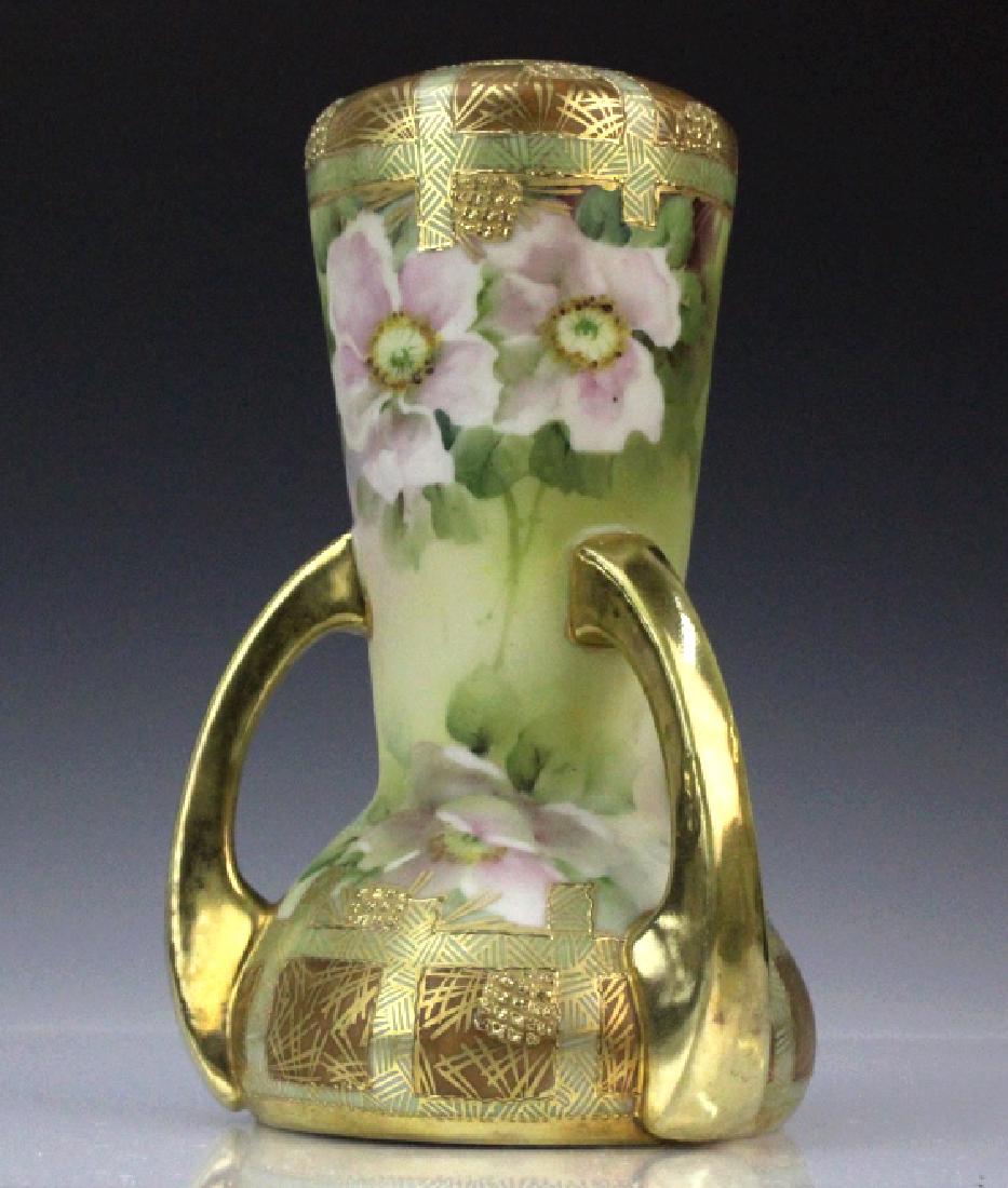Unusual Gilt Tri-Handled Nippon Trumpet Form Vase (1 of 8)