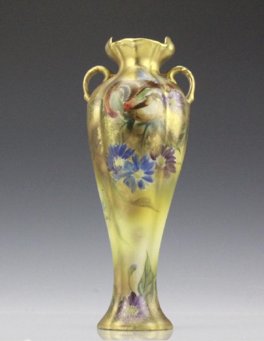 Royal Kiran Molded Painted & Gilt Tapered Vase (1 of 9)