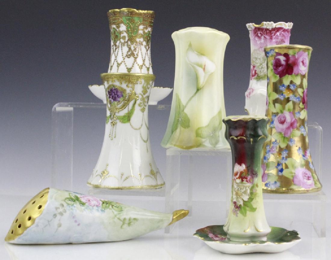 Lot 7 Antique Continental Porcelain Hat Pin Holder (1 of 7)