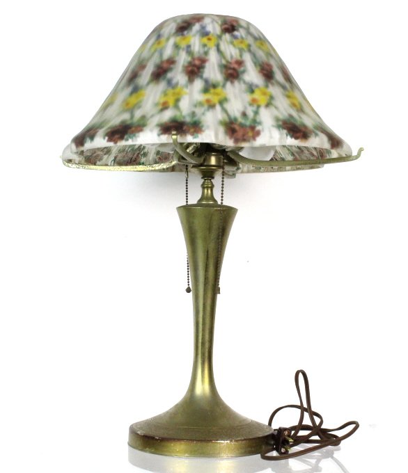 Pairpoint Reverse Tivoli Linen Fold Table Lamp (1 of 10)