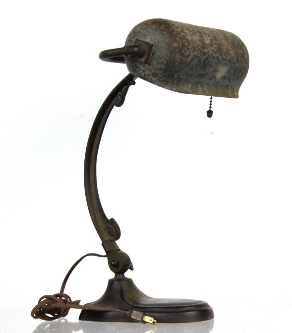 Handel Etched & Painted Bronze Desk Lamp (1 of 10)