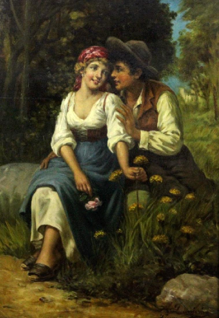 ADOLFO DUMINI Italian Lovers Portrait Oil Painting (1 of 8)