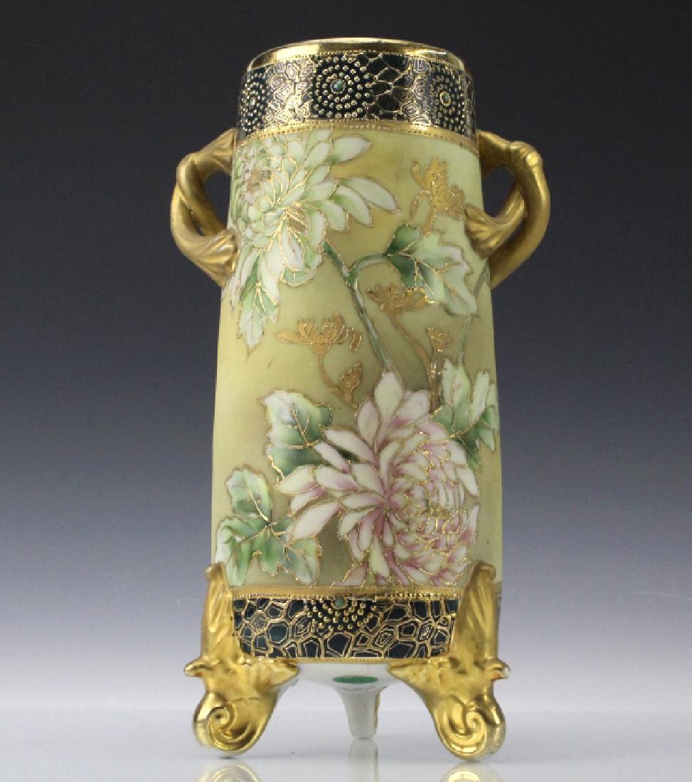 Antique Tri-Footed Nippon Floral Painted Vase (1 of 10)