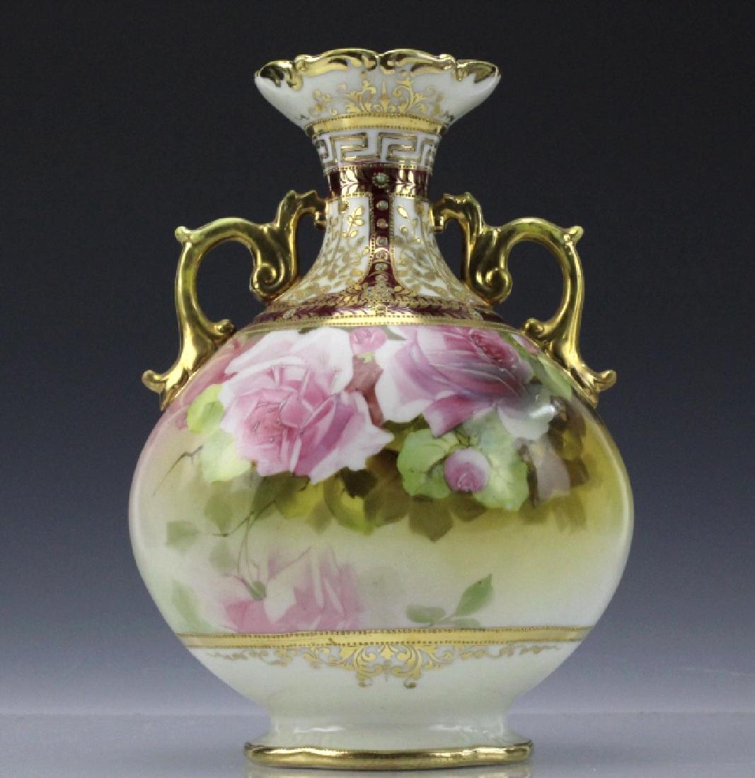 Antique Nippon Painted Gilt Decorated Footed Vase (1 of 9)