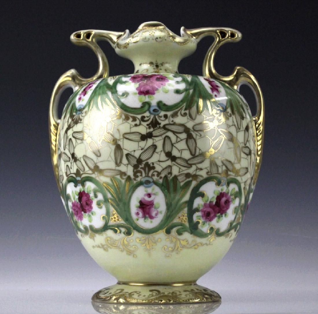 Nippon Hand Painted Gilt Decorated Footed Urn Vase (1 of 10)