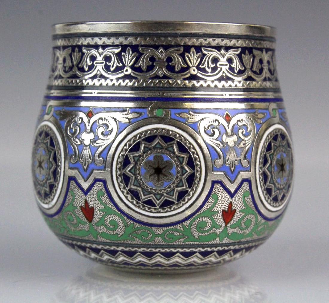 Antique Russian 88 Silver Enameled Shot Glass (1 of 7)