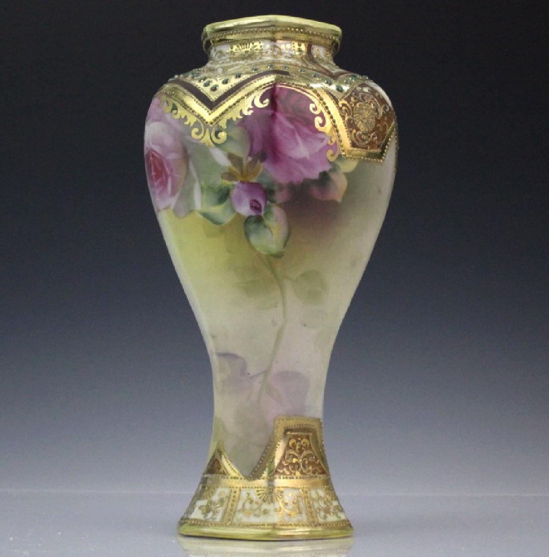 Nippon Gilt & Floral Decorated Tapered Form Vase (1 of 8)