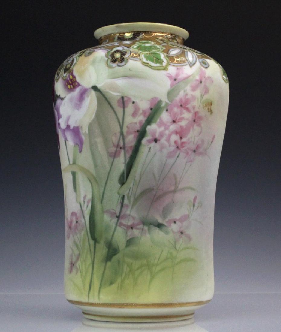 Morimura Nippon Hand Painted Gilt Floral Vase (1 of 8)