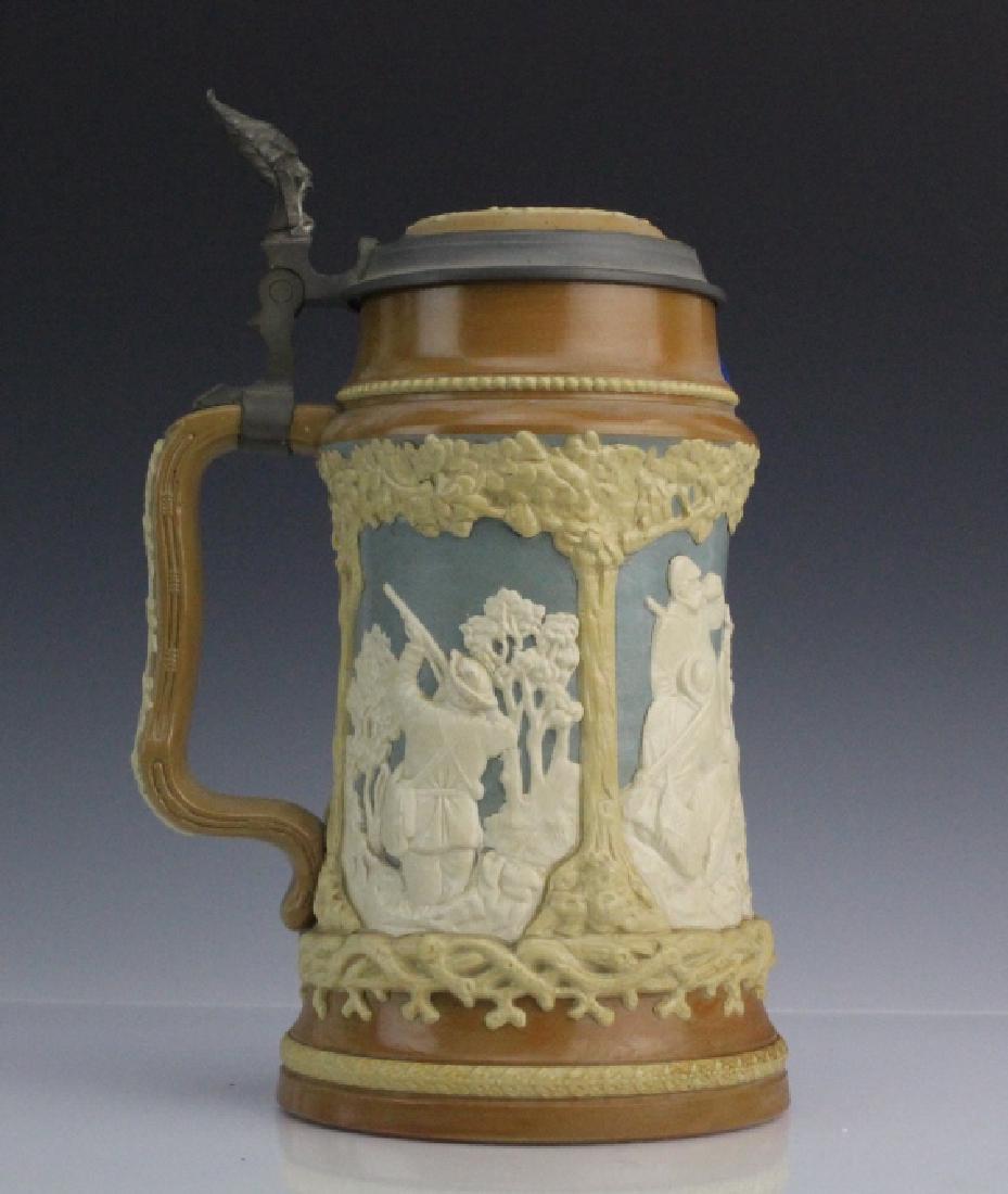 Mettlach Relief Stoneware 1 Liter Beer Stein (1 of 8)