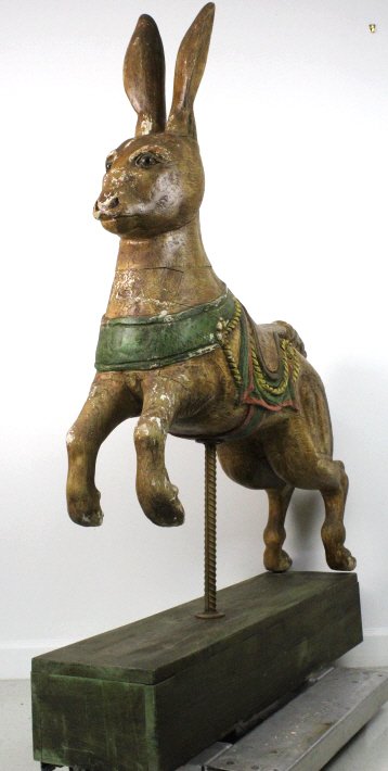 Vintage Wood Carved Painted Carousel Rabbit Hare (1 of 9)