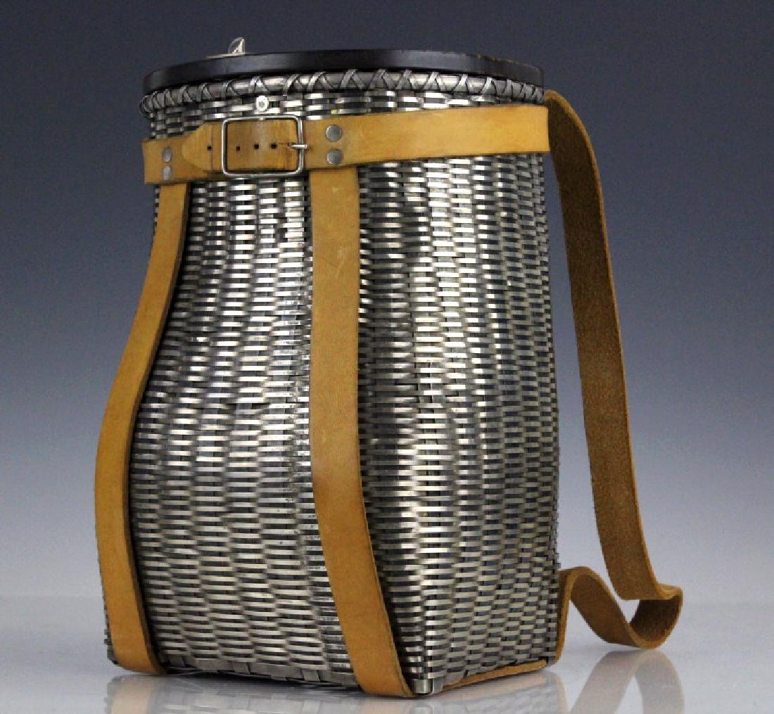 Sterling Silver Fishing Creel Basket Purse w Maple Lid (1 of 8)