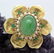 VTG 14k Gold Emerald Jade & Pearl Floral Brooch Pendant