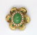 VTG 14k Gold Emerald Jade & Pearl Floral Brooch Pendant - 2