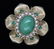 VTG 14k Gold Emerald Jade & Pearl Floral Brooch Pendant - 6