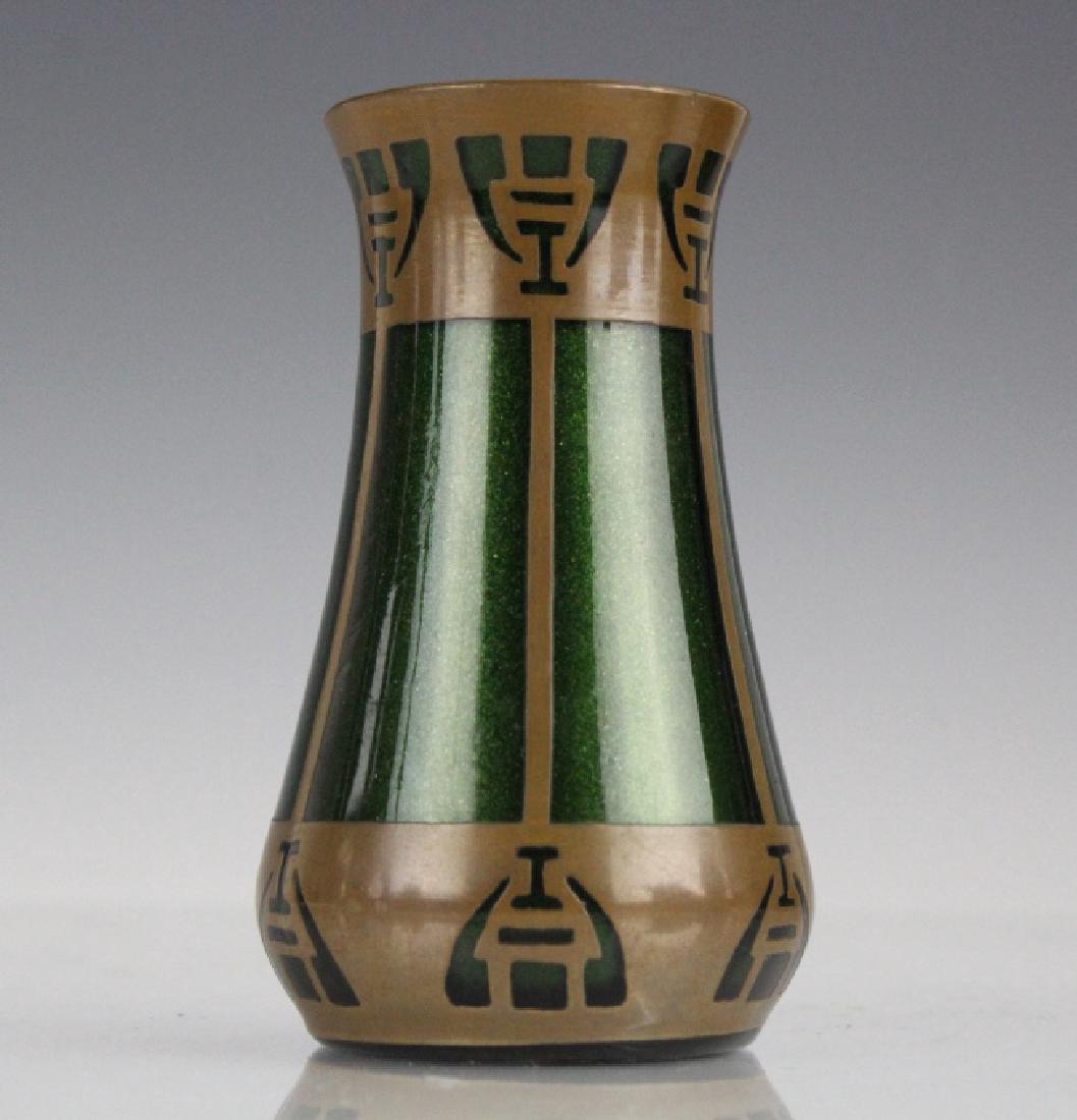 Style Of Koloman Moser Art Glass Copper Vase (1 of 8)