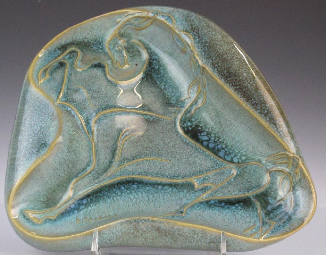 Robert Cronbach Prancing Stallion Pottery Dish (1 of 8)