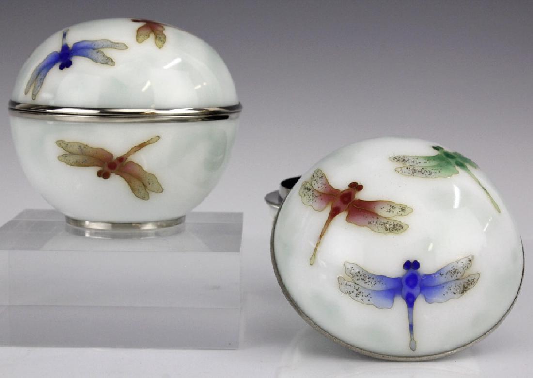 Pair Ando Jubei Cloisonne Enamel Dragonfly Box (1 of 7)
