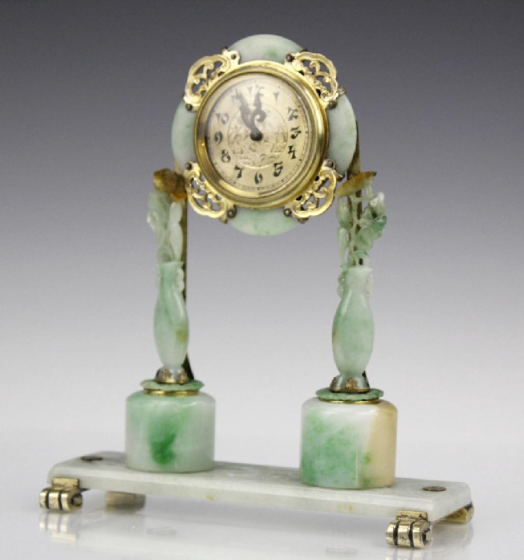 Edward Farmer Silver-gilt Jade Chinoiserie Clock (1 of 10)