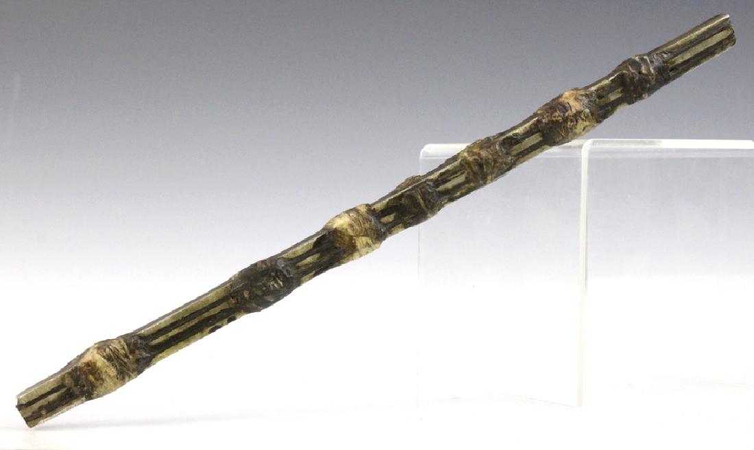 Bruce Robbins M-Media Spirit Art Sculpture BASS MUSEUM: Bruce Robbins (born 1948) Mixed media three dimensional form sculpture. Titled Rod. 20th Century. Measures 12" x 3/4" x 3/4". Good condition. t.13.2000.073.e Deaccessioned from Bass Museum of Art, Mia