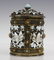Chinese Silver Filigree Enamel Jade Lidded Box - 2