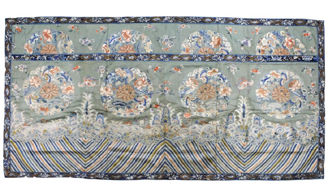 Chinese Embroidered Blossom Butterfly Silk Panel (1 of 7)