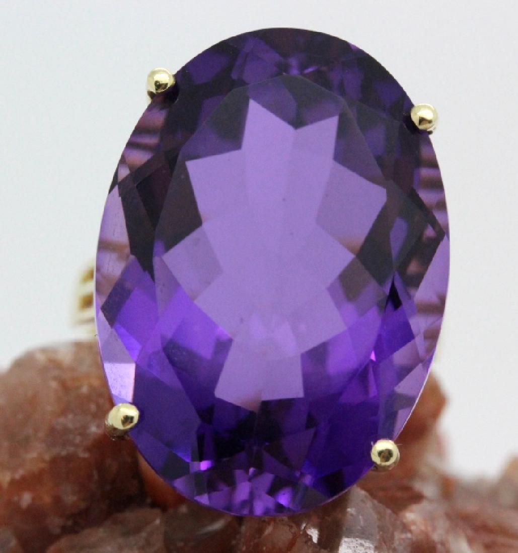 Vintage 14k Gold 25 Ct Deep Purple Amethyst Ring (1 of 7)
