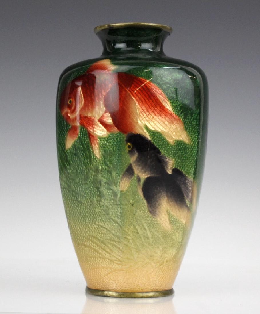 Musen Enamel Koi Fish Vase by Kumeno Teitaro