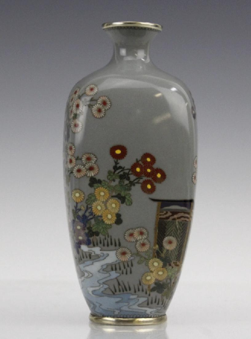 Japanese Sterling Cloisonne Enamel Floral Bud Vase (1 of 7)