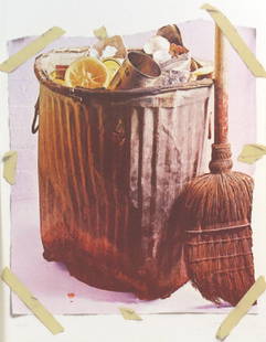 Paul Sarkisian Color Litho Trash Can from BASS MUSEUM: Paul Sarkisian (born 1928) Large scale abstract and photo realism. Possibly Paul Sarkesia. Color lithograph on paper. Titled TrashCan. Pencil signed and numbered 70/300. Image measures 34" x 24". Good