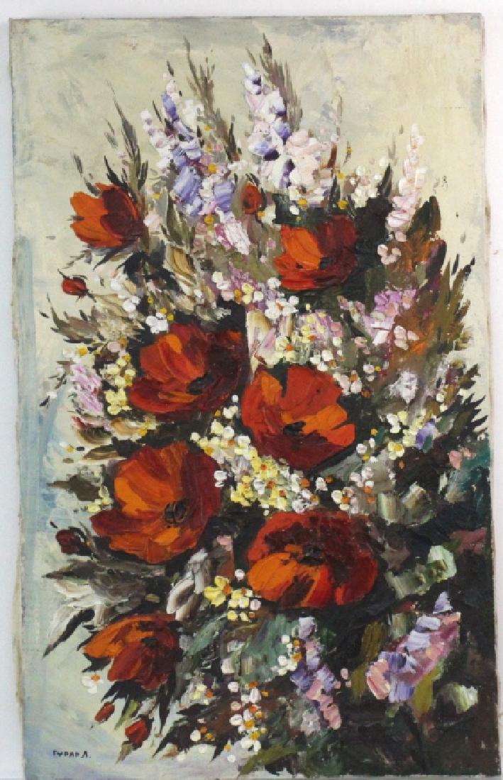 L. Gurar Still Life Poppies Oil Painting BASS MUSEUM (1 of 7)