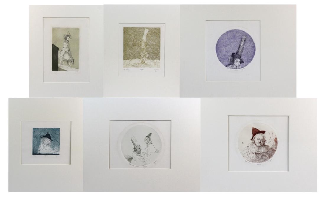 LOT of 6 Cincent Capraro Signed Etchings BASS MUSEUM (1 of 5)