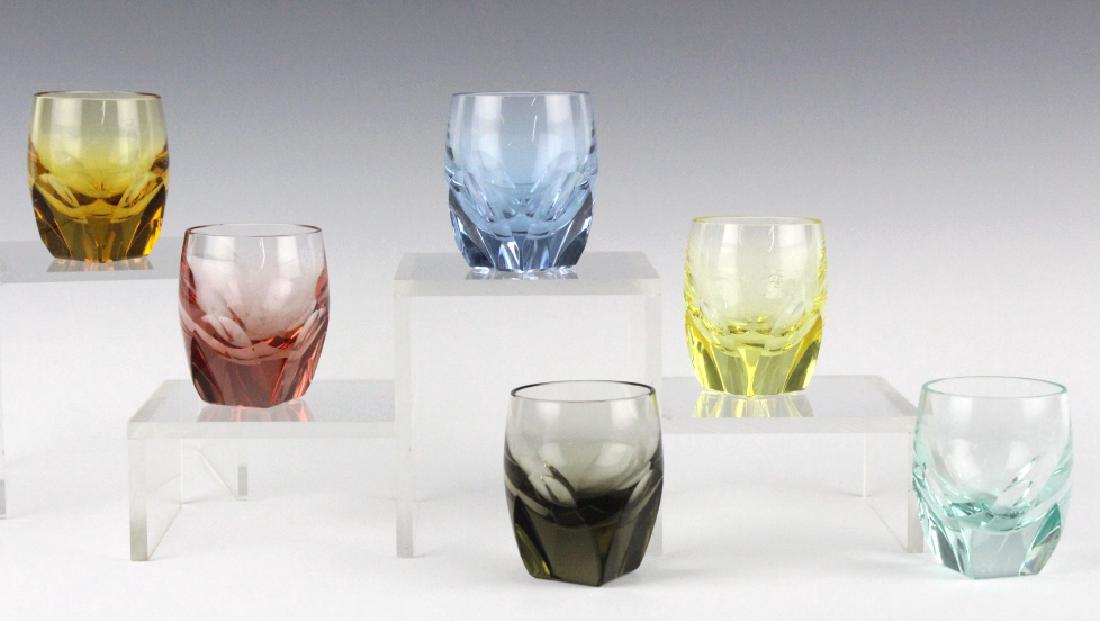SET 6 MOSER Bohemian Crystal Colored Shot Glasses (1 of 5)