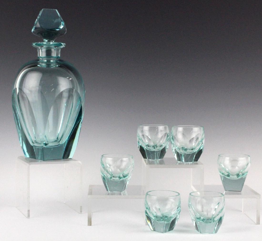 MOSER Bohemian Crystal BAR Decanter & 6 Glasses (1 of 7)