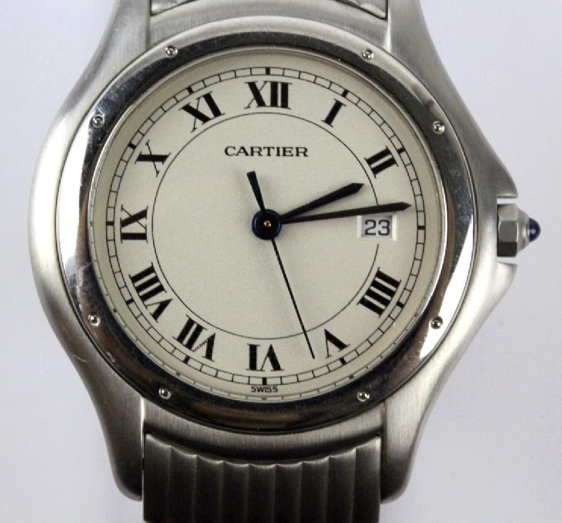CARTIER Cougar SS Steel Date Quartz Wrist Watch (1 of 8)