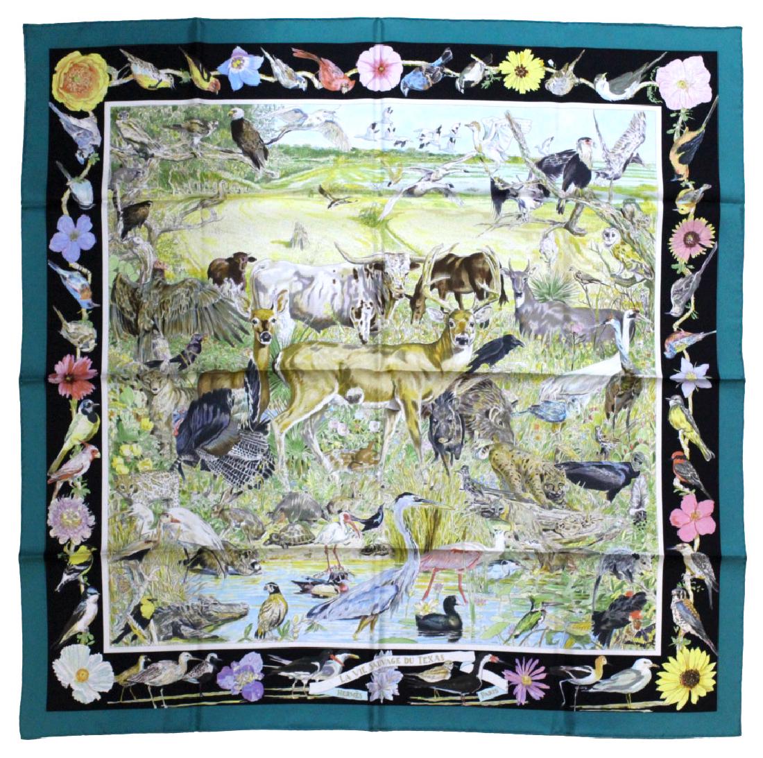 HERMES La Vie Sauvage du Texas Silk Scarf 36x36 (1 of 9)
