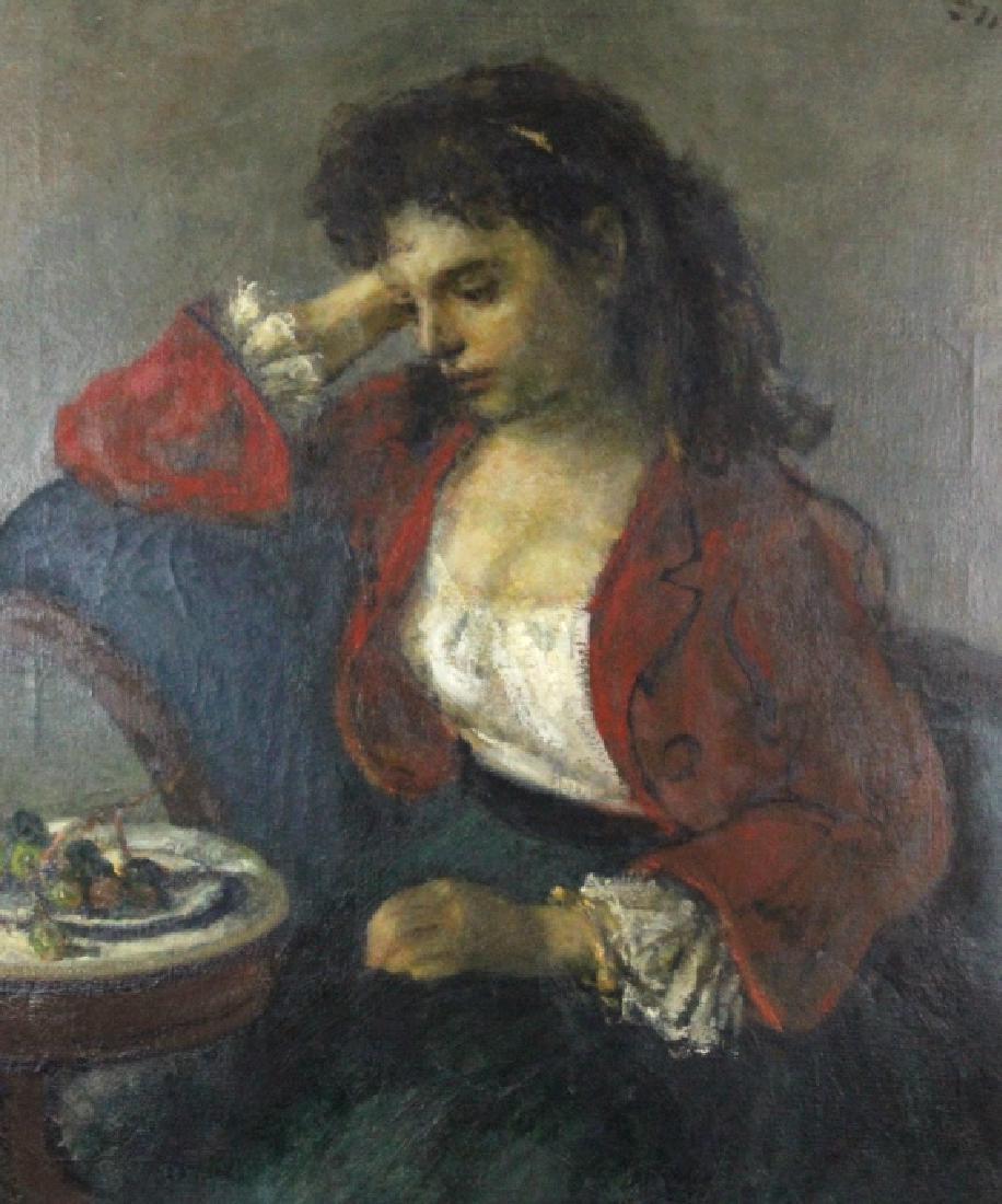 ROBERT PHILLIPP Girl in Red Portrait Oil Painting (1 of 6)