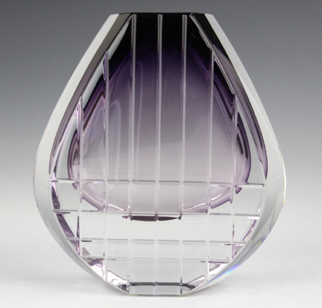 Modernist BACCARAT Crystal Neptune Amethyst Vase (1 of 9)