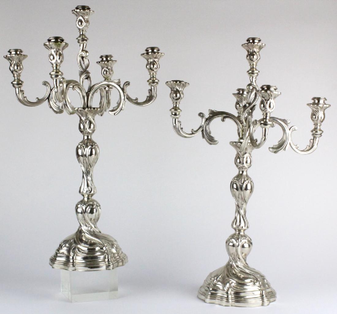Antique PAIR German 800 Silver 5 Light Candelabras (1 of 10)