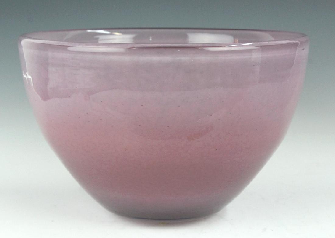 LARGE Henry Dean Studio Art Glass Pink Bowl Vase (1 of 6)