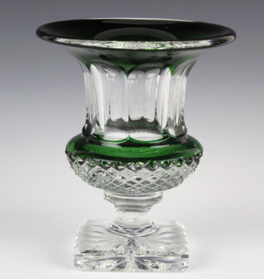 ST LOUIS French Cut Crystal Green Versailles Vase (1 of 9)