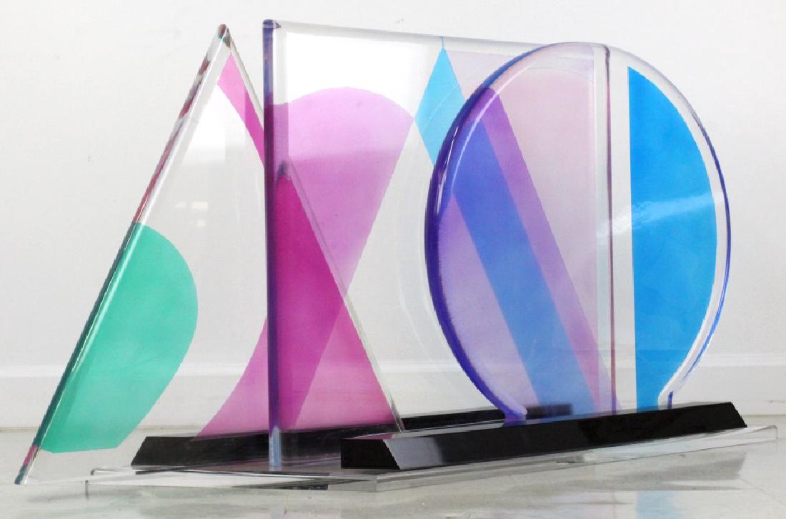 Modern Geometric Colored Lucite Art Sculpture 80's (1 of 8)