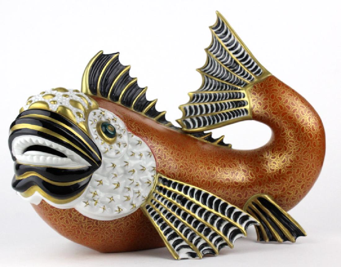 Oggetti Mangani Red Fish Porcelain Sculpture 14" (1 of 10)